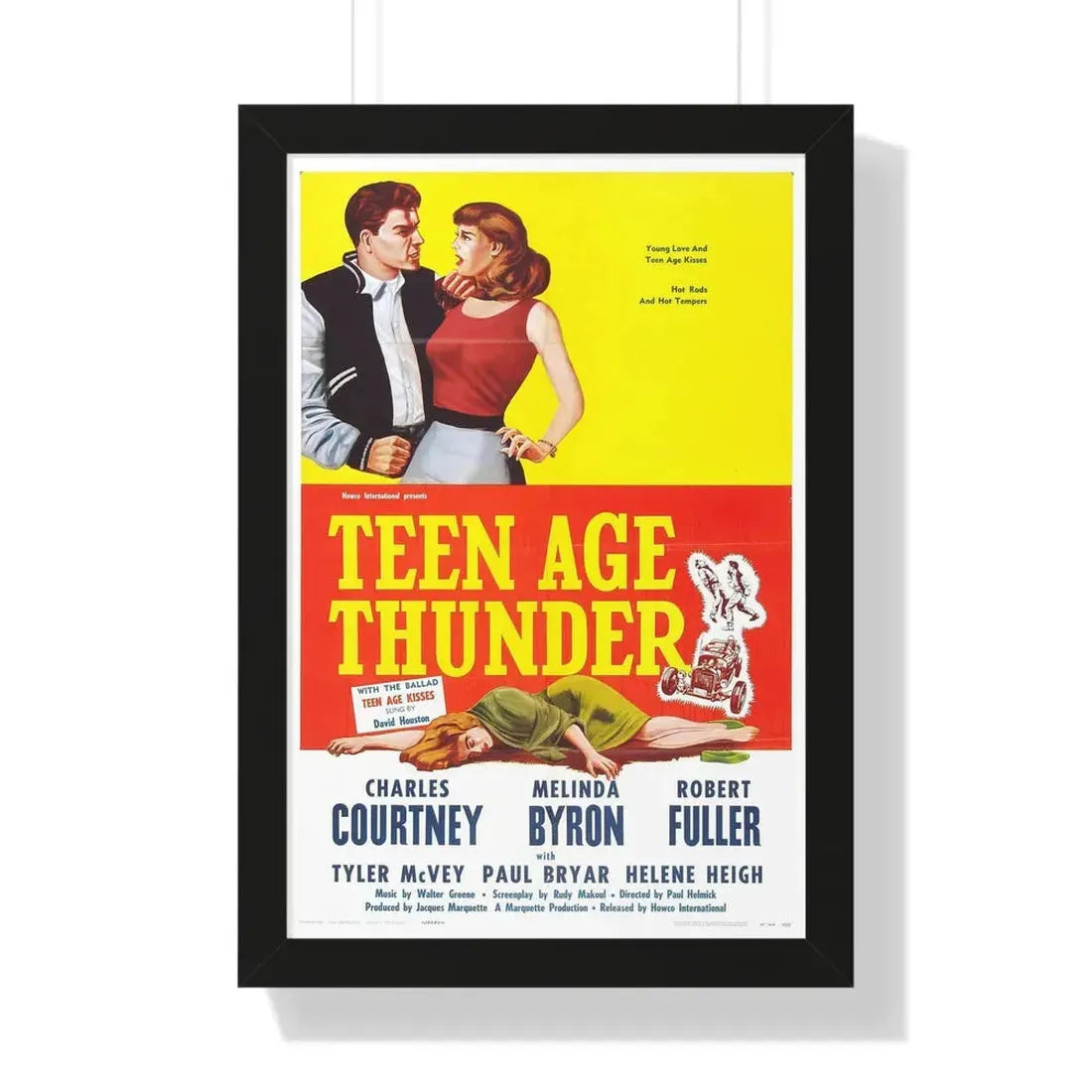 TEENAGE THUNDER 1957 - Framed Movie Poster 16″ x 24″ Black - The Sticker Space