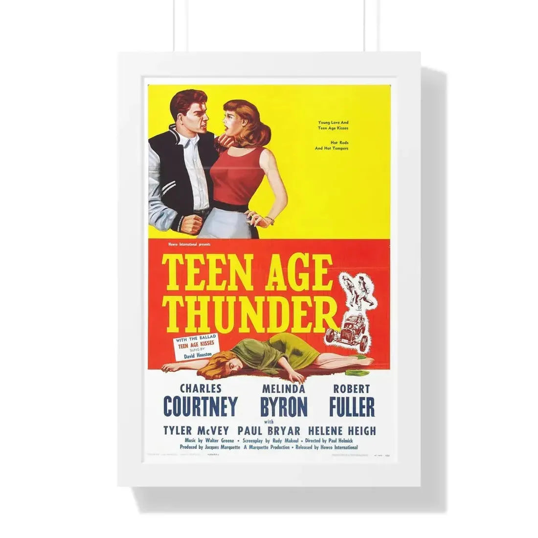TEENAGE THUNDER 1957 - Framed Movie Poster 16″ x 24″ White - The Sticker Space