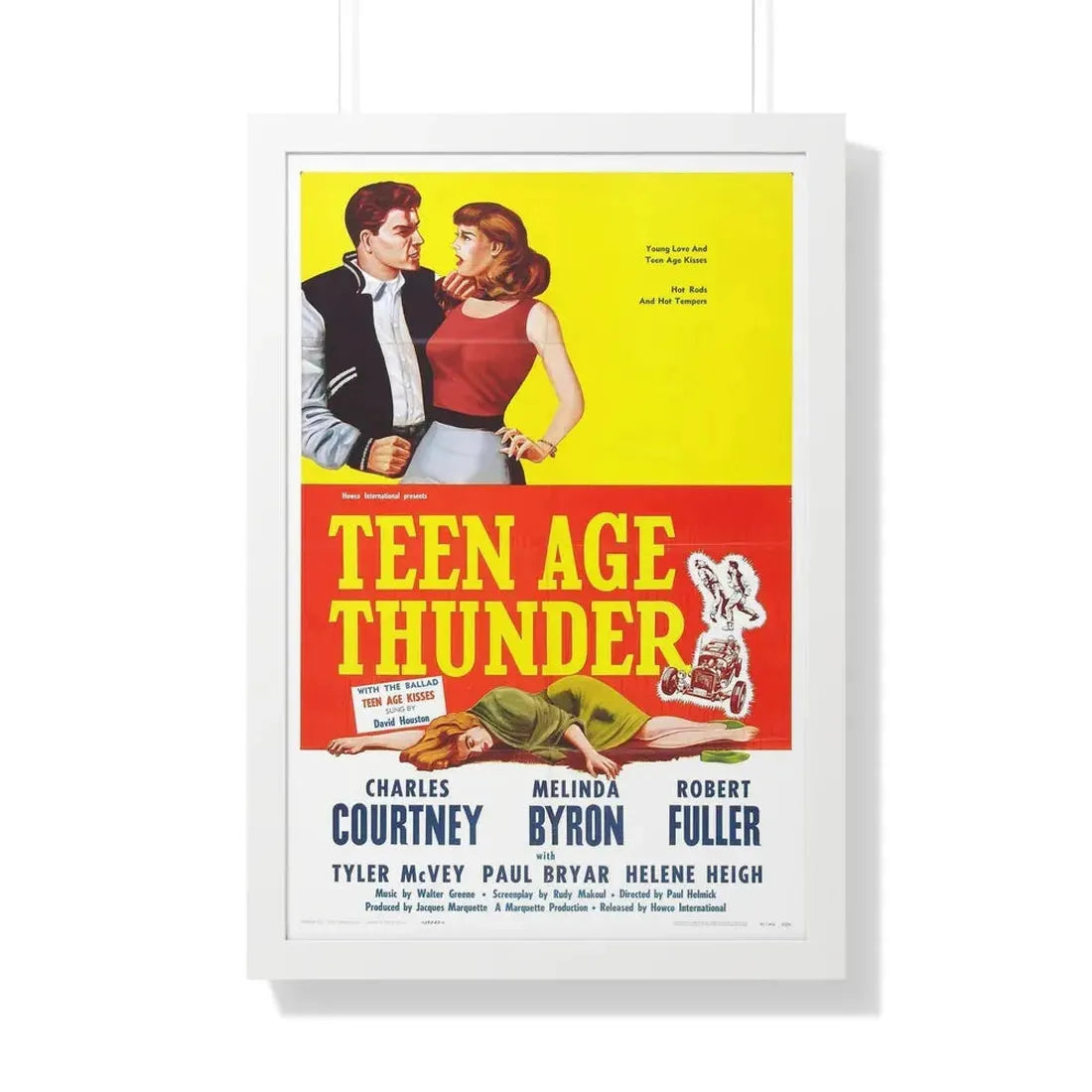TEENAGE THUNDER 1957 - Framed Movie Poster 20" x 30" White - The Sticker Space