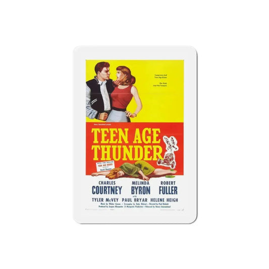 Teenage Thunder 1957 Movie Poster Refrigerator Magnet 2 Inch - The Sticker Space