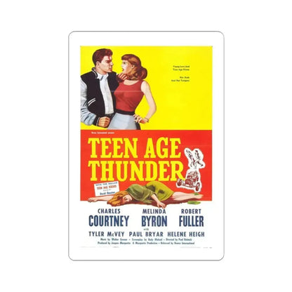 TEENAGE THUNDER 1957 Movie Poster - STICKER Vinyl Kiss-Cut Decal 2 Inch White - The Sticker Space