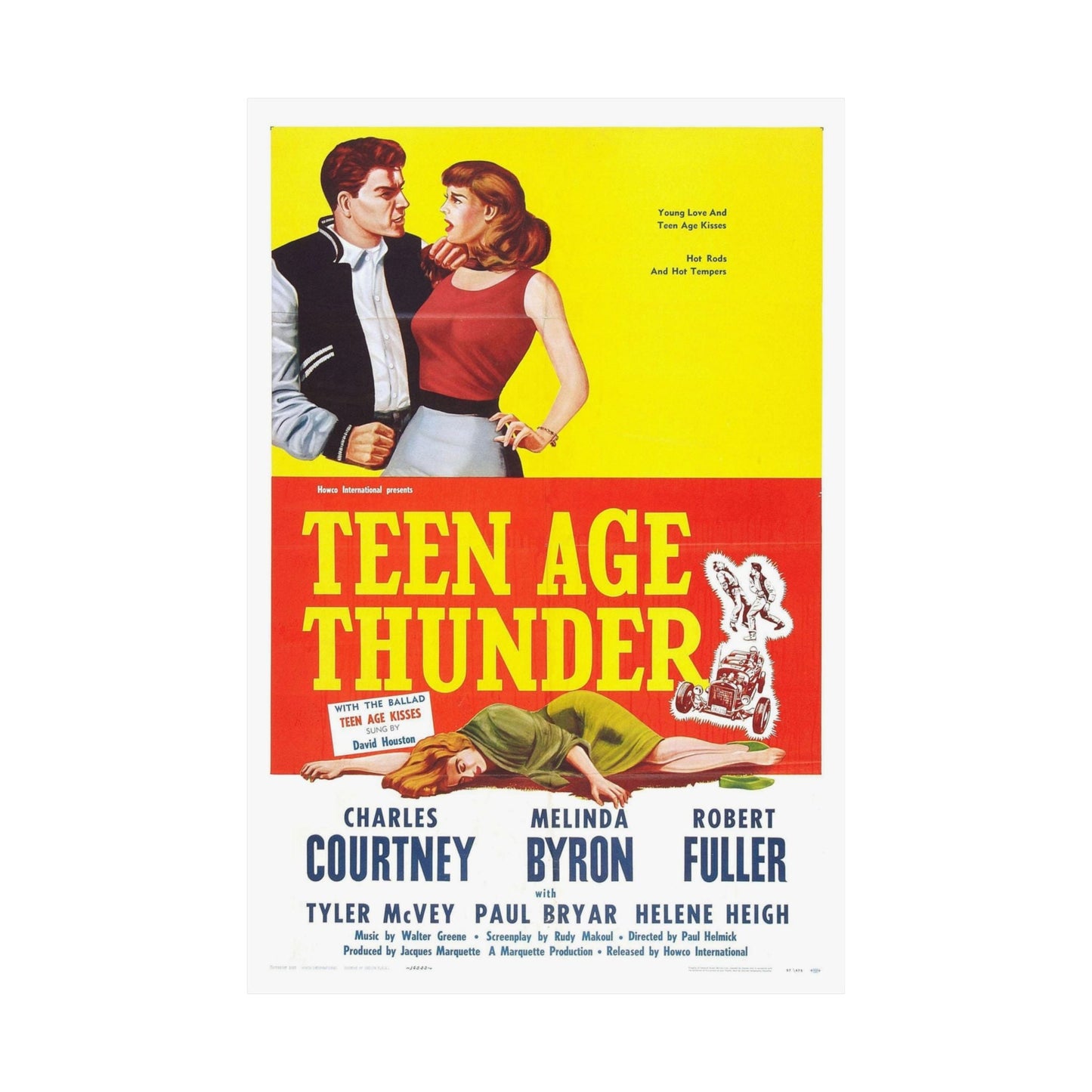 TEENAGE THUNDER 1957 - Paper Movie Poster-The Sticker Space