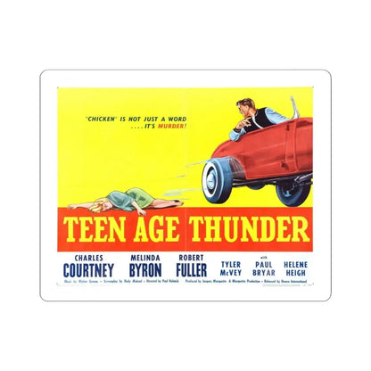 Teenage Thunder 1957 v2 Movie Poster - STICKER Vinyl Kiss-Cut Decal 4 Inch White - The Sticker Space