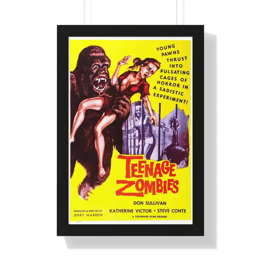 TEENAGE ZOMBIES 1959 - Framed Movie Poster 16″ x 24″ Black - The Sticker Space