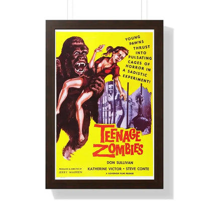 TEENAGE ZOMBIES 1959 - Framed Movie Poster 16″ x 24″ Walnut - The Sticker Space