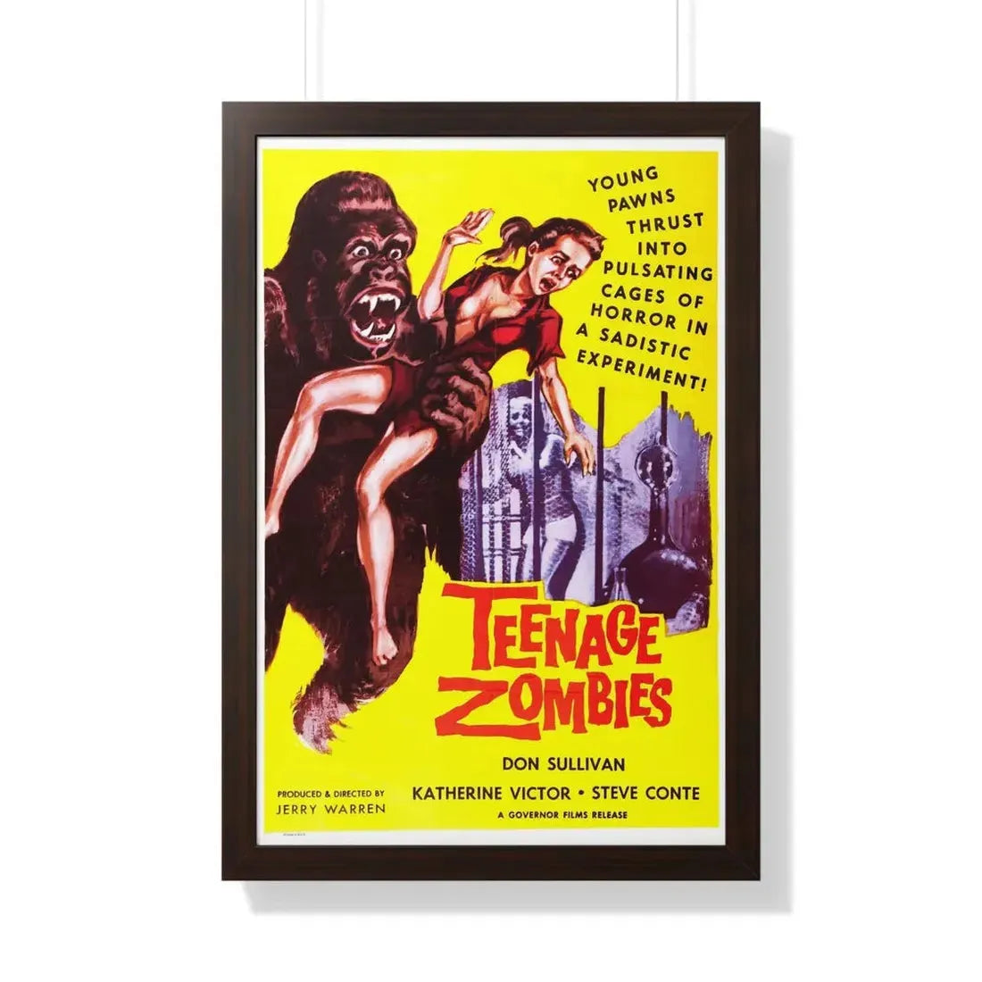 TEENAGE ZOMBIES 1959 - Framed Movie Poster 20" x 30" Walnut - The Sticker Space