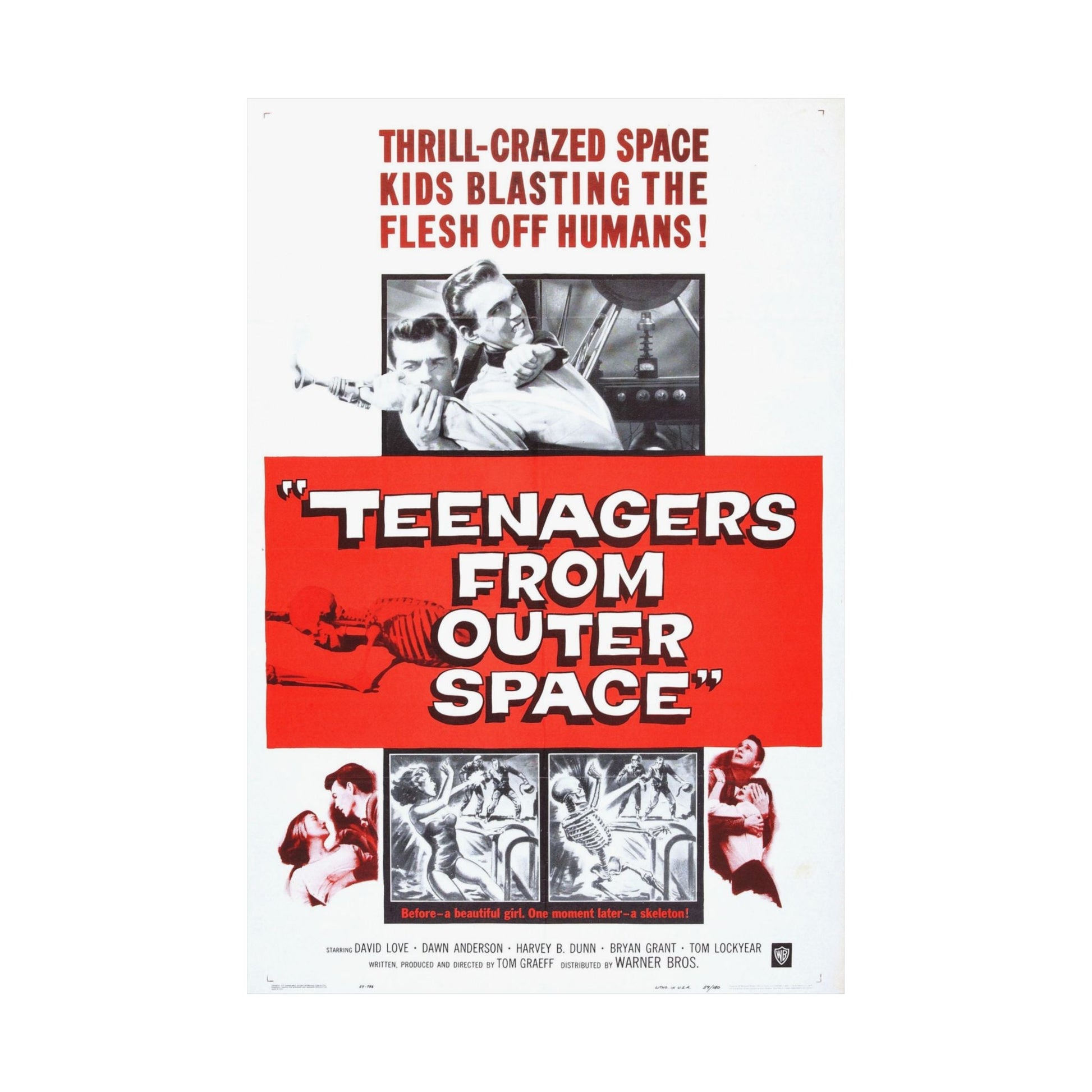 TEENAGERS FROM OUTER SPACE 1959 - Paper Movie Poster-The Sticker Space