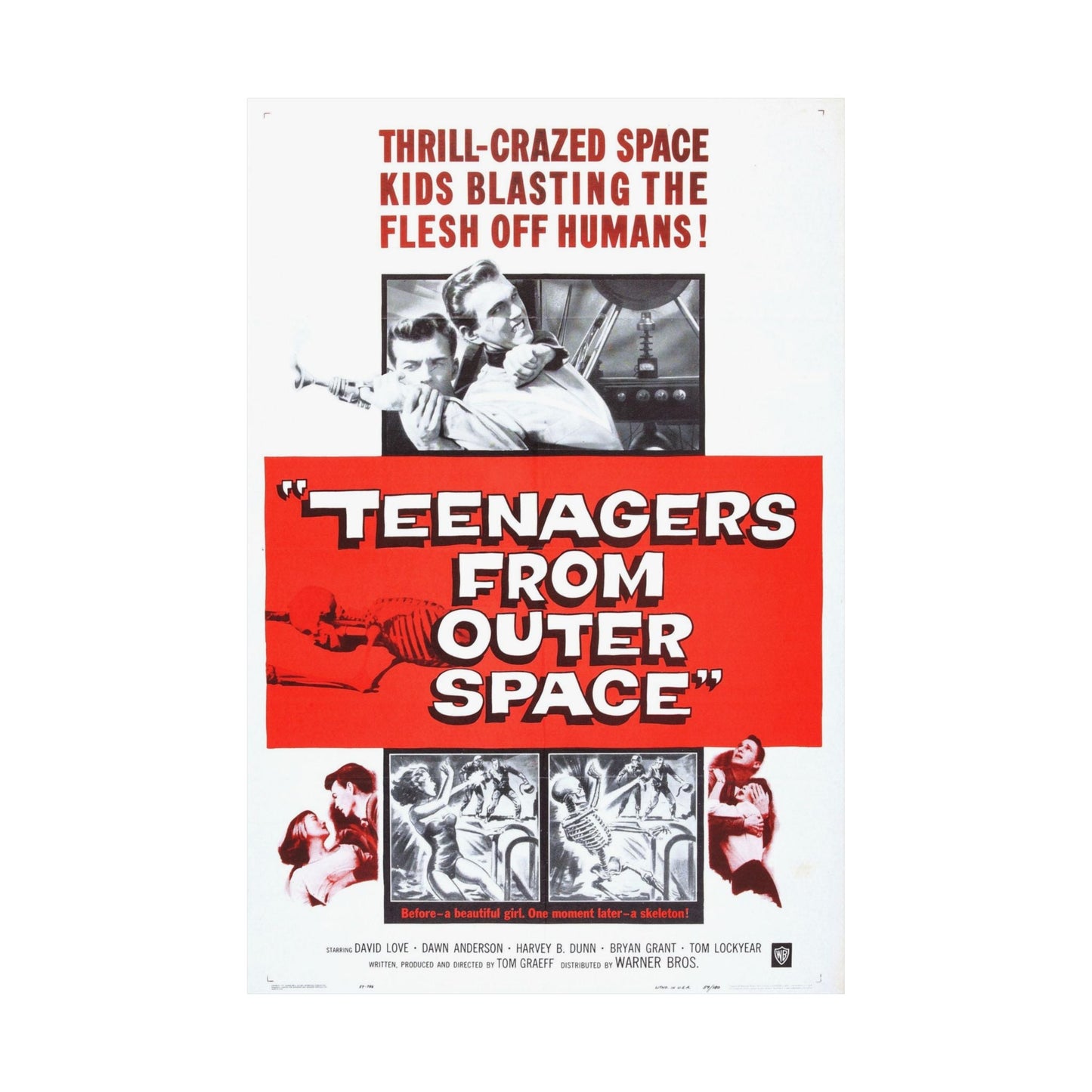 TEENAGERS FROM OUTER SPACE 1959 - Paper Movie Poster-The Sticker Space