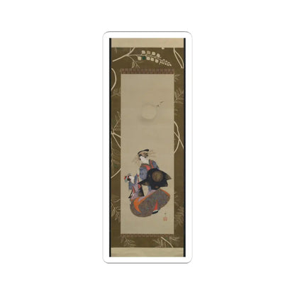 Teisai Hokuba - Beauty of the Yoshiwara with Apprentice in Moonlight - 19th century - STICKER Vinyl Kiss-Cut Decal
