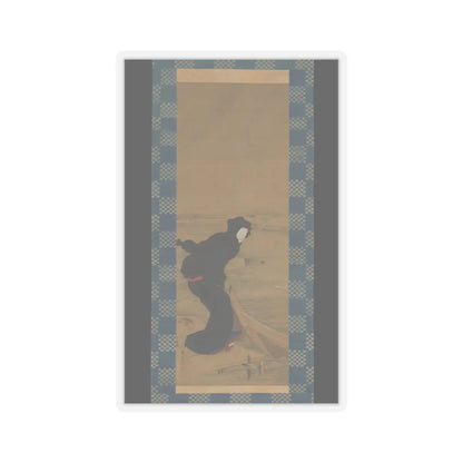Teisai Hokuba - Beauty on a Snowy Quay - 18th century v1 - STICKER Vinyl Kiss-Cut Decal