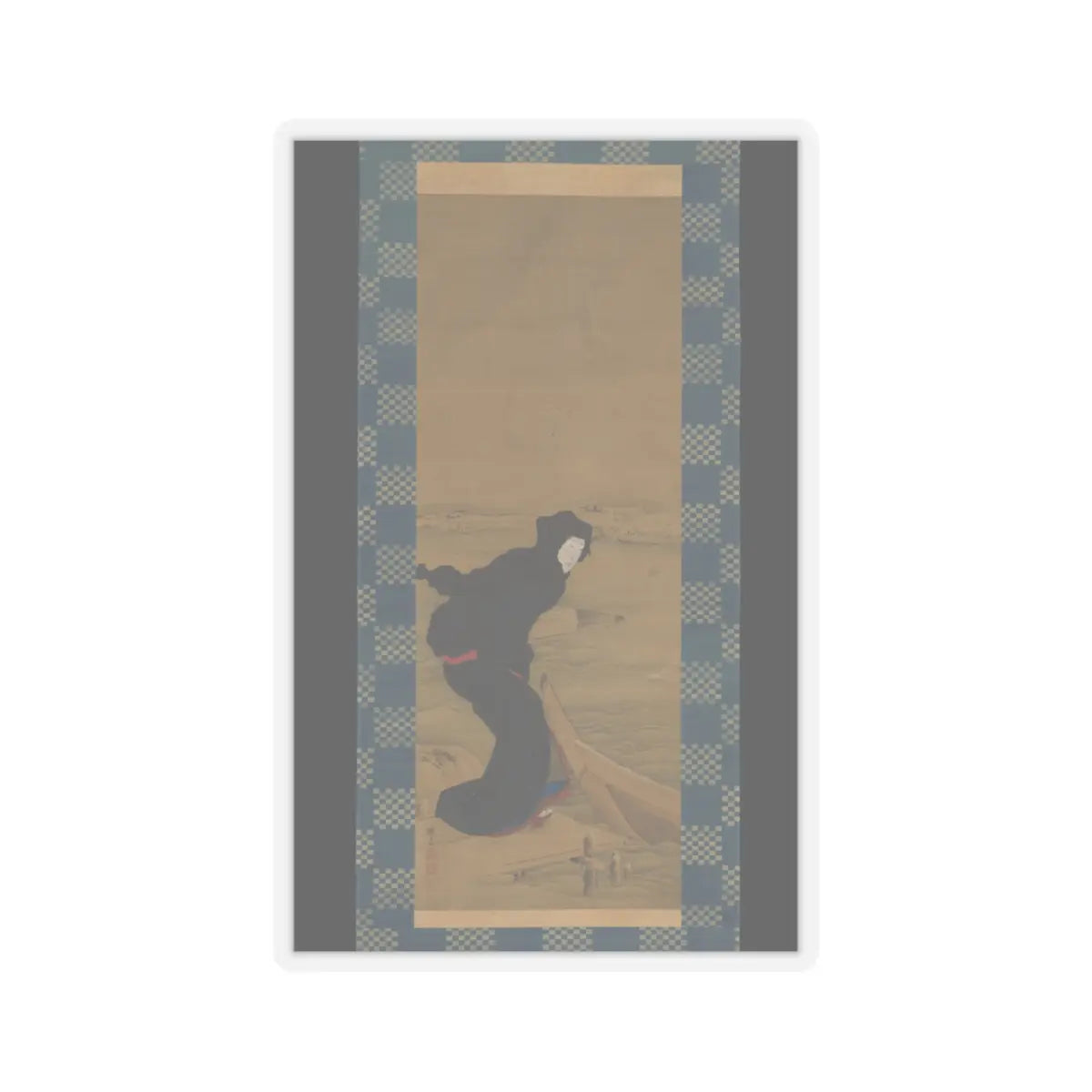 Teisai Hokuba - Beauty on a Snowy Quay - 18th century v1 - STICKER Vinyl Kiss-Cut Decal