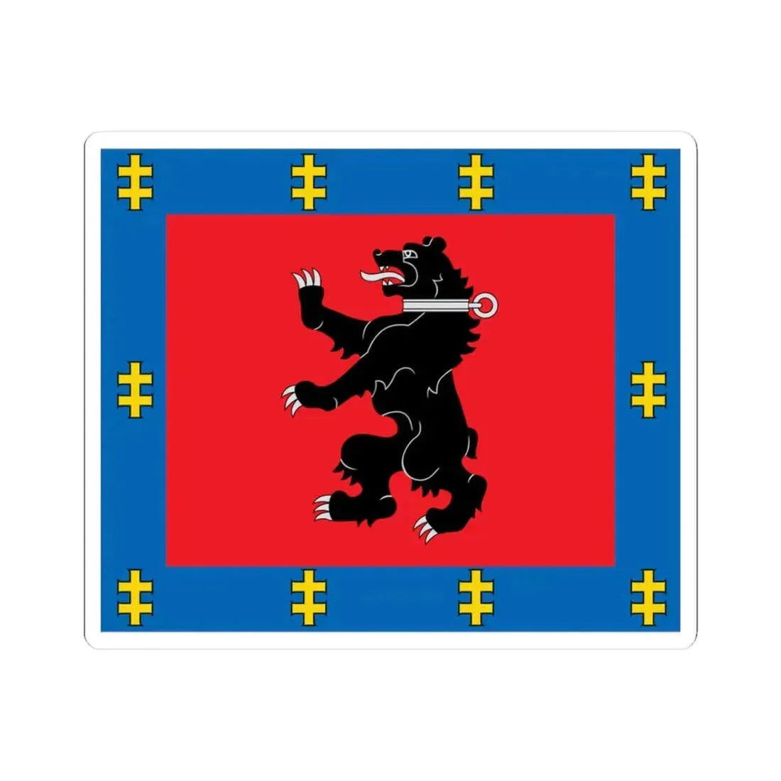 Telšiai County flag (Lithuania) STICKER Vinyl Kiss-Cut Decal 3 Inch White - The Sticker Space