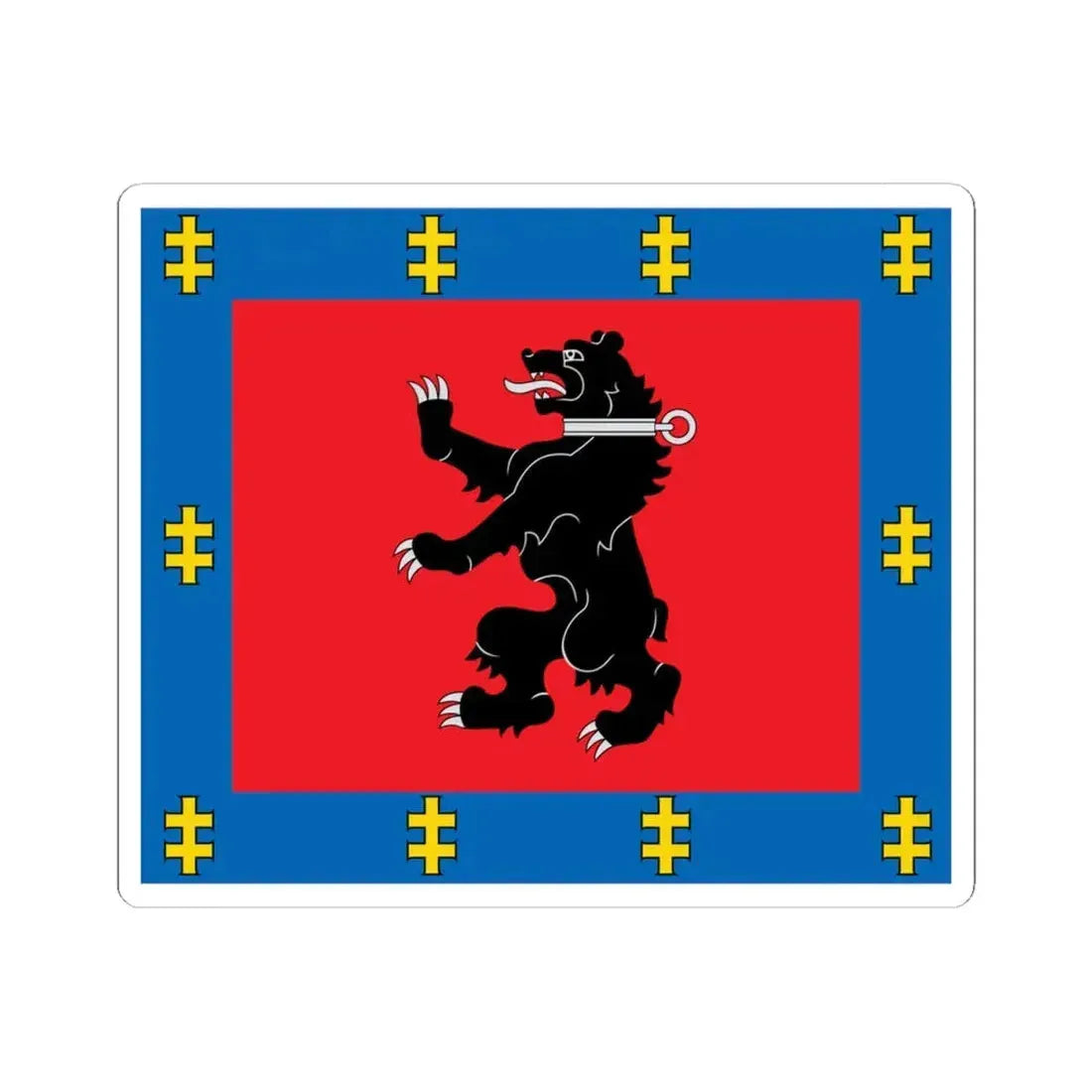 Telšiai County flag (Lithuania) STICKER Vinyl Kiss-Cut Decal 4 Inch White - The Sticker Space