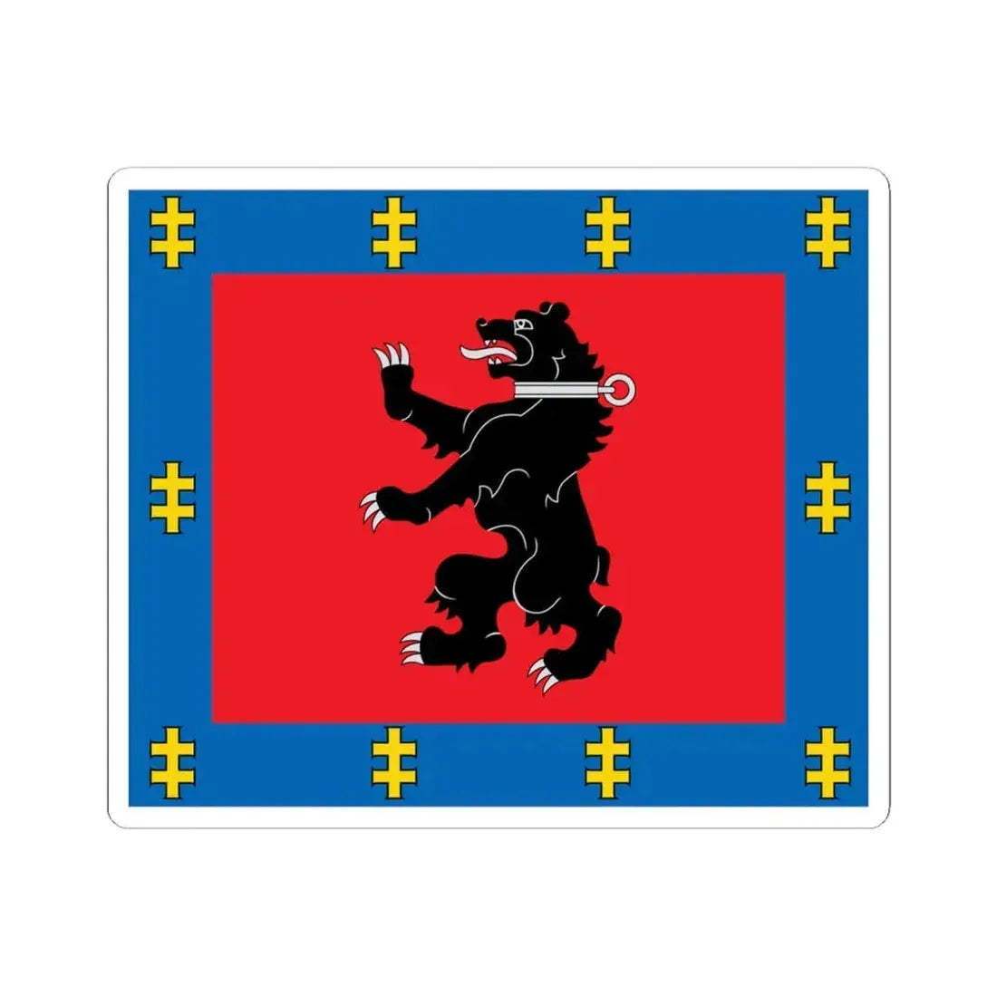 Telšiai County flag (Lithuania) STICKER Vinyl Kiss-Cut Decal 6 Inch White - The Sticker Space