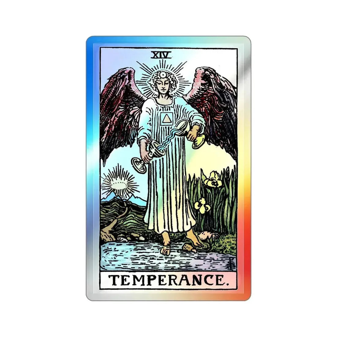 Temperance (Tarot Card) Holographic STICKER Die-Cut Vinyl Decal 6 Inch Holographic - The Sticker Space