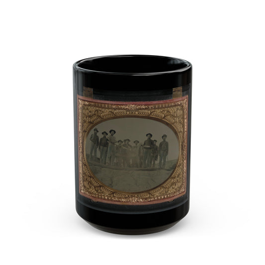 Ten Unidentified Artillery Soldiers In Union Uniforms With Cannon (U.S. Civil War) Black Coffee Mug-15oz-The Sticker Space