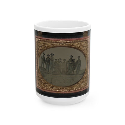 Ten Unidentified Artillery Soldiers In Union Uniforms With Cannon (U.S. Civil War) White Coffee Mug-15oz-The Sticker Space