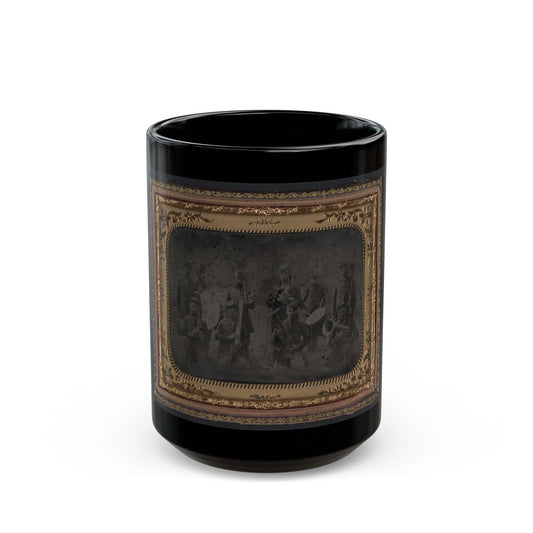 Ten Unidentified Soldiers That Form A Union Regimental Band With Saxhorns And Drums (U.S. Civil War) Black Coffee Mug-15oz-The Sticker Space