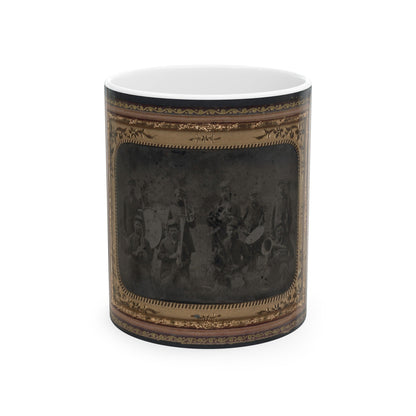 Ten Unidentified Soldiers That Form A Union Regimental Band With Saxhorns And Drums (U.S. Civil War) White Coffee Mug-11oz-The Sticker Space