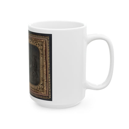 Ten Unidentified Soldiers That Form A Union Regimental Band With Saxhorns And Drums (U.S. Civil War) White Coffee Mug-The Sticker Space