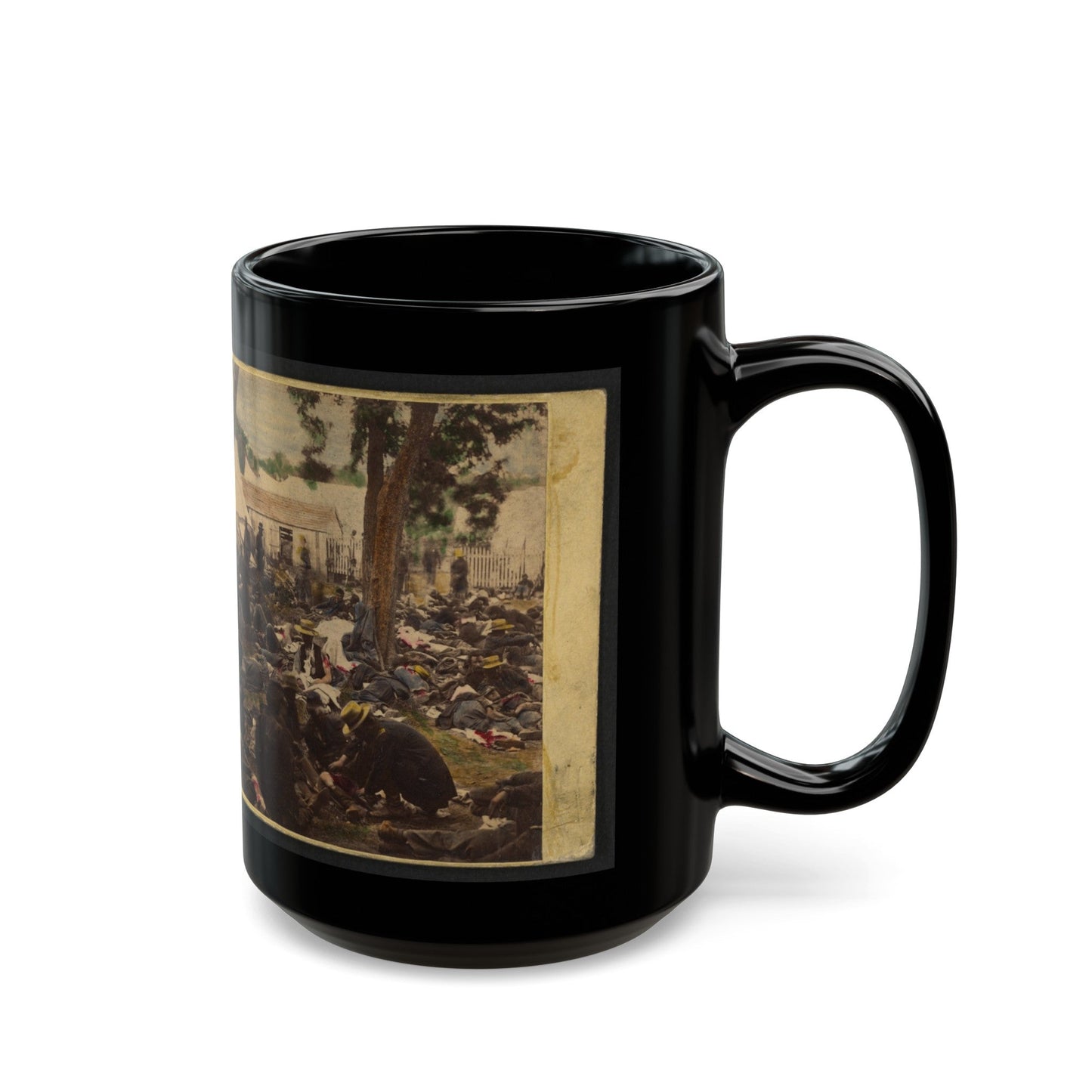 Tending Wounded Union Soldiers At Savage's Station, Virginia, During The Peninsular Campaign (U.S. Civil War) Black Coffee Mug-The Sticker Space