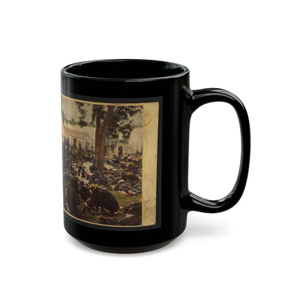 Tending Wounded Union Soldiers At Savage's Station, Virginia, During The Peninsular Campaign (U.S. Civil War) Black Coffee Mug-The Sticker Space