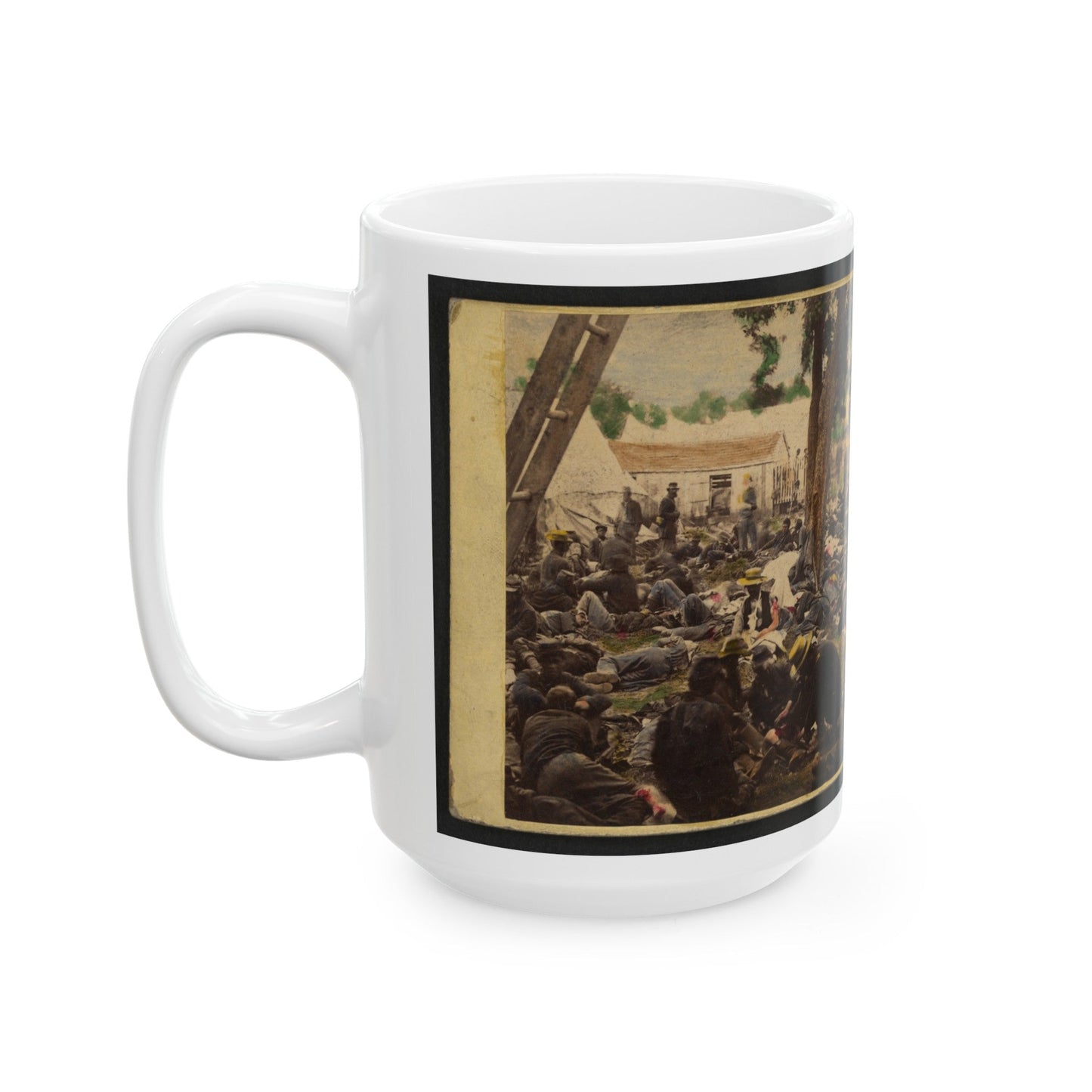 Tending Wounded Union Soldiers At Savage's Station, Virginia, During The Peninsular Campaign (U.S. Civil War) White Coffee Mug-The Sticker Space