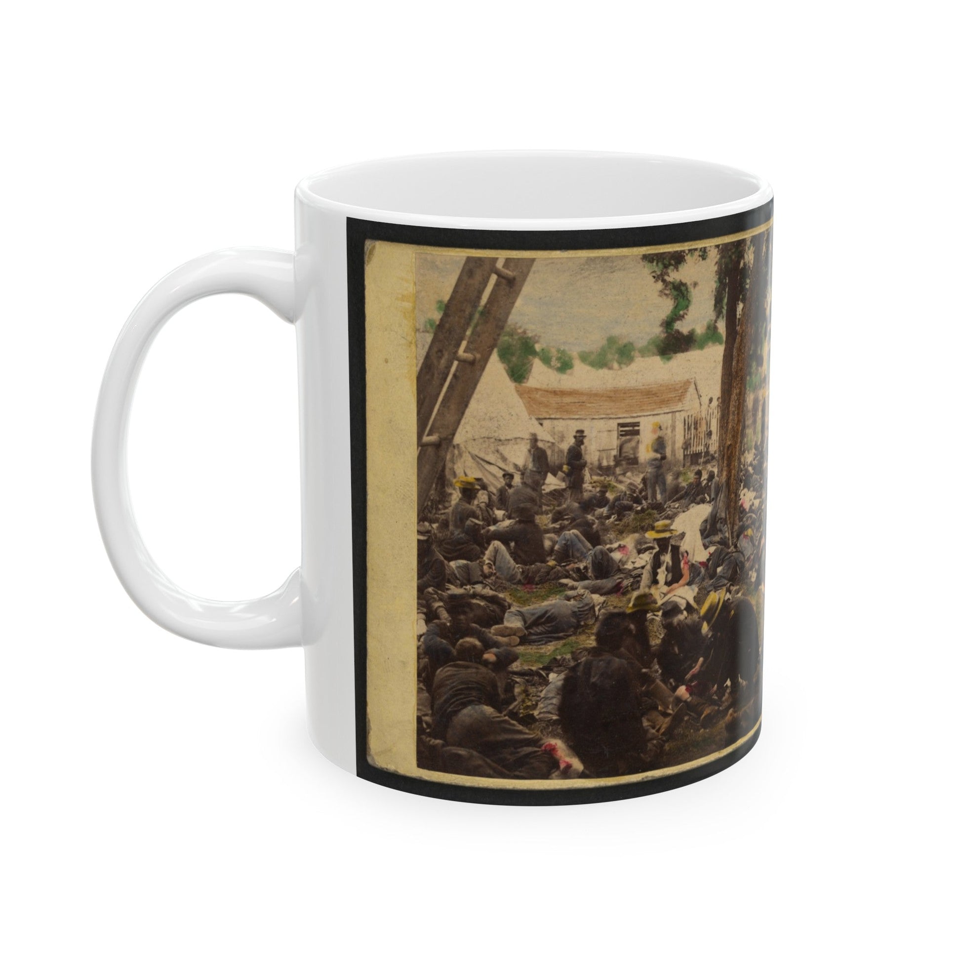 Tending Wounded Union Soldiers At Savage's Station, Virginia, During The Peninsular Campaign (U.S. Civil War) White Coffee Mug-The Sticker Space