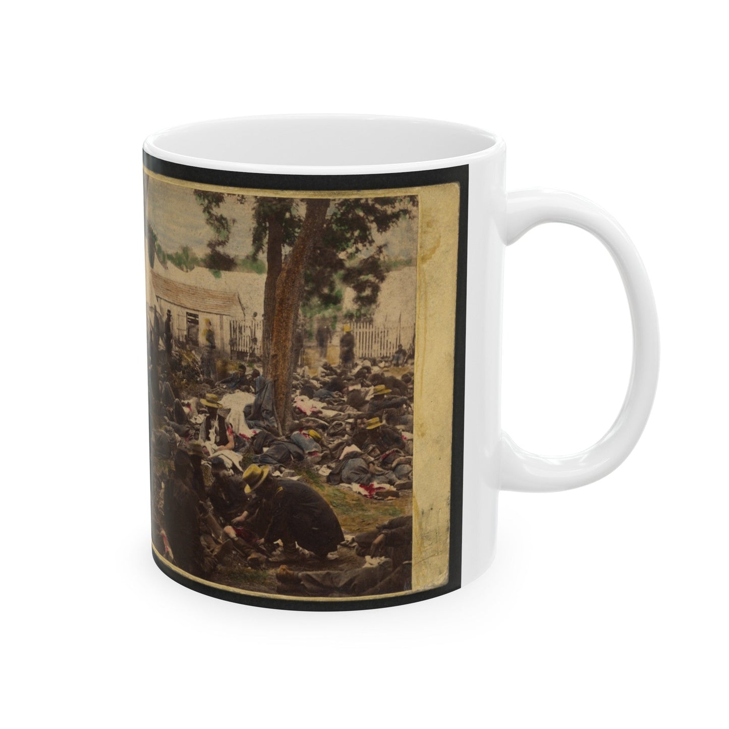 Tending Wounded Union Soldiers At Savage's Station, Virginia, During The Peninsular Campaign (U.S. Civil War) White Coffee Mug-The Sticker Space