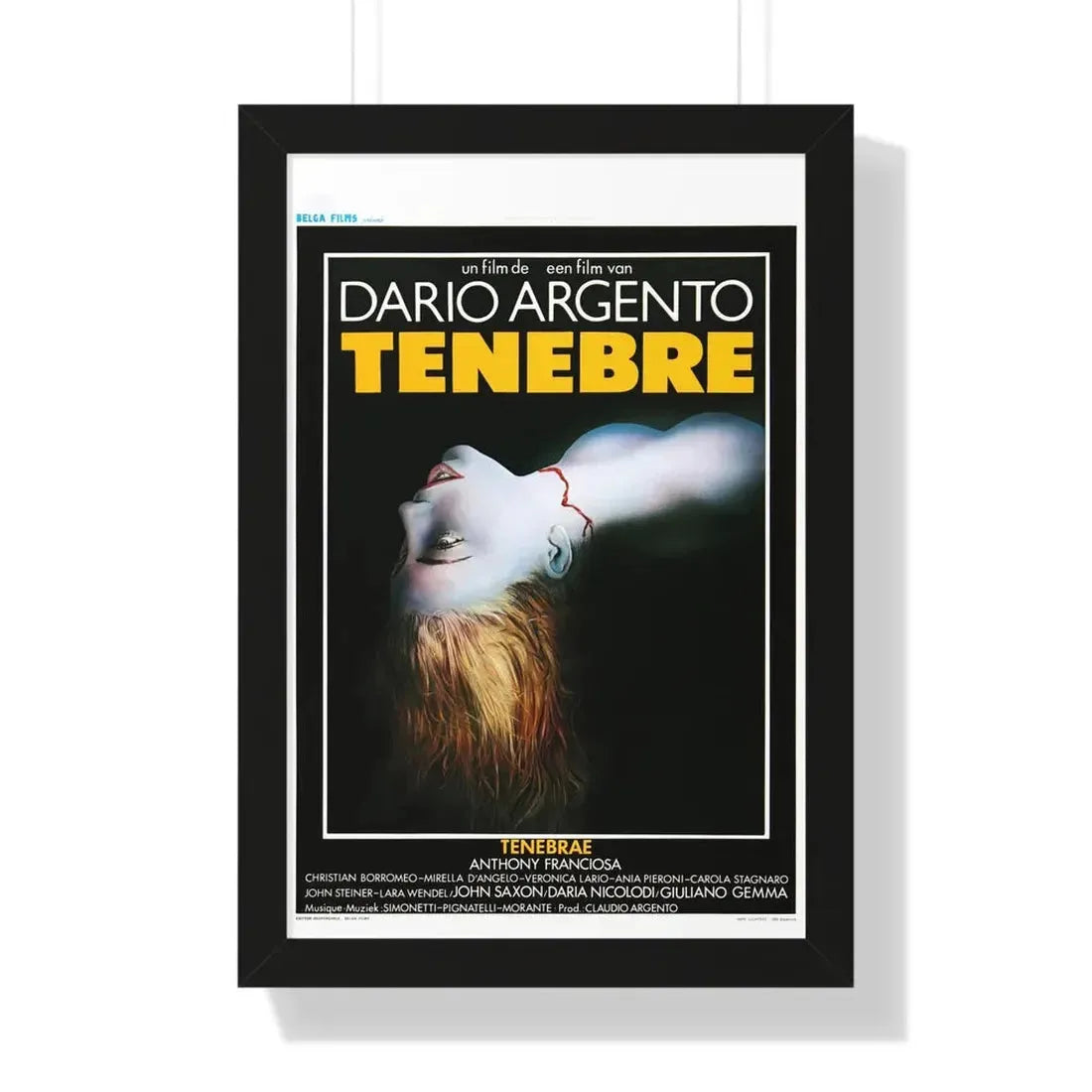 TENEBRE (BELGIAN) 1982 - Framed Movie Poster 16″ x 24″ Black - The Sticker Space
