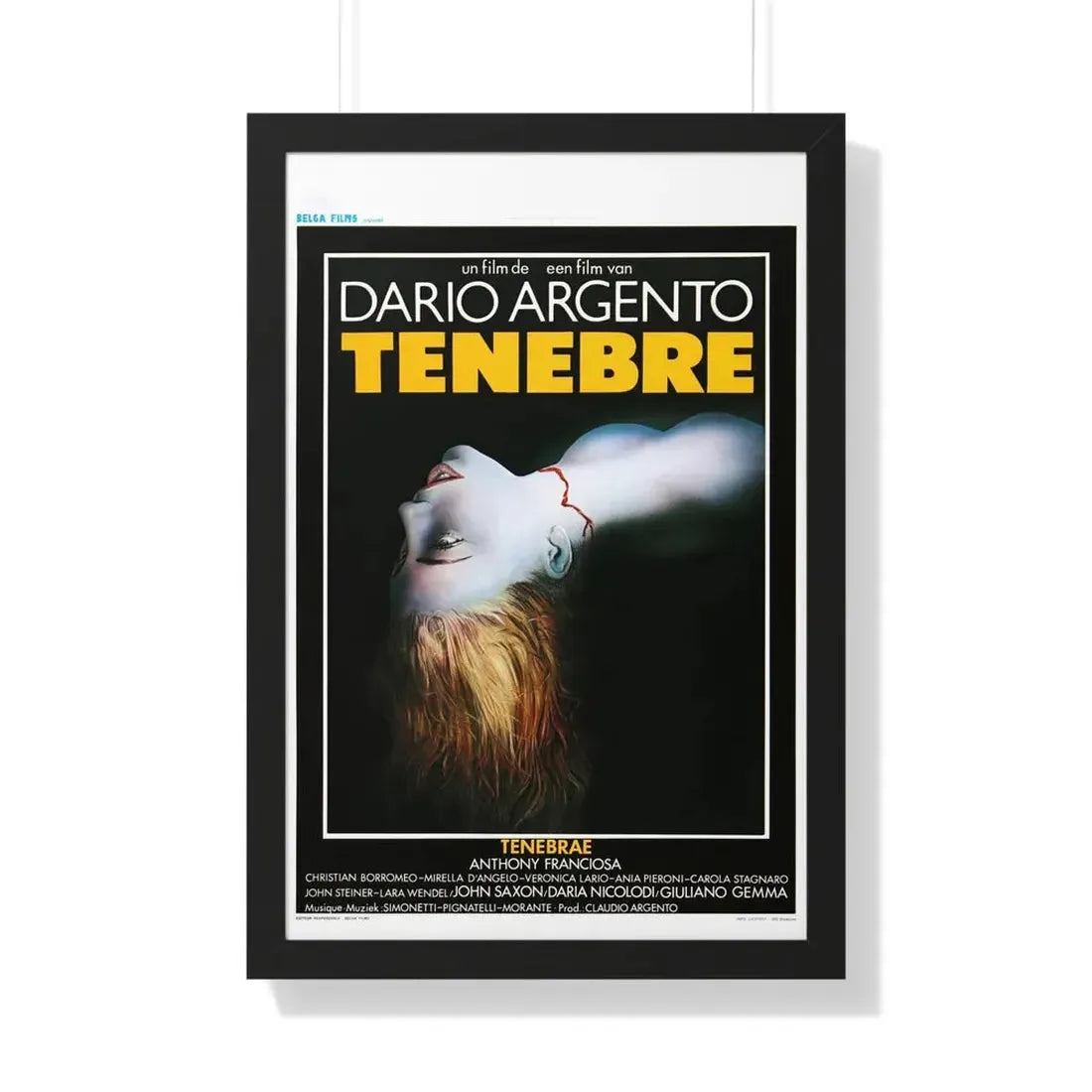 TENEBRE (BELGIAN) 1982 - Framed Movie Poster 20" x 30" Black - The Sticker Space