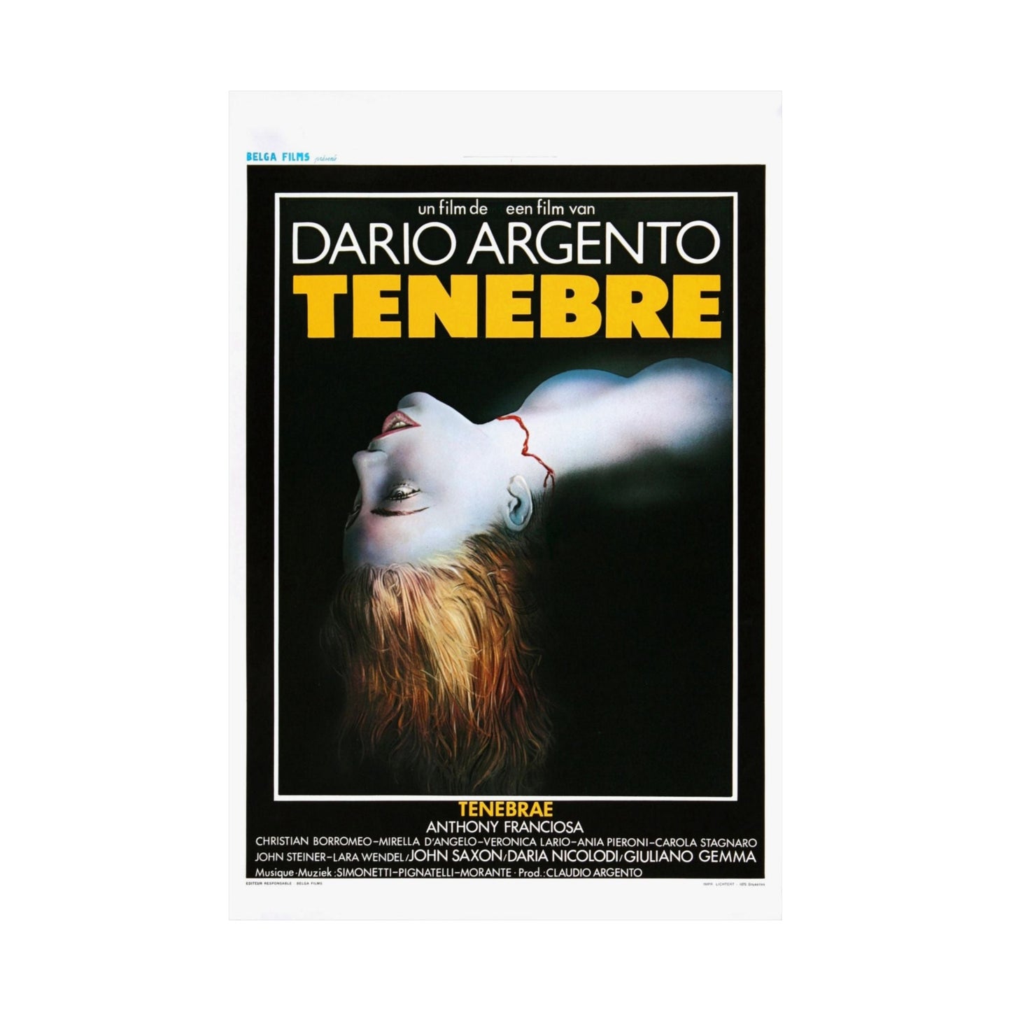 TENEBRE (BELGIAN) 1982 - Paper Movie Poster-The Sticker Space