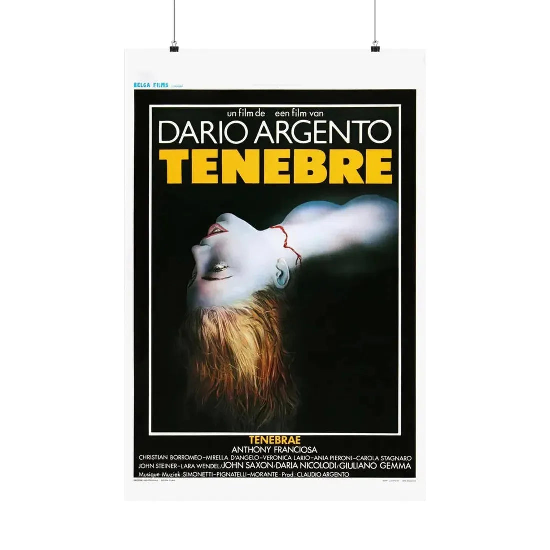 TENEBRE (BELGIAN) 1982 - Paper Movie Poster 24″ x 36″ Matte - The Sticker Space