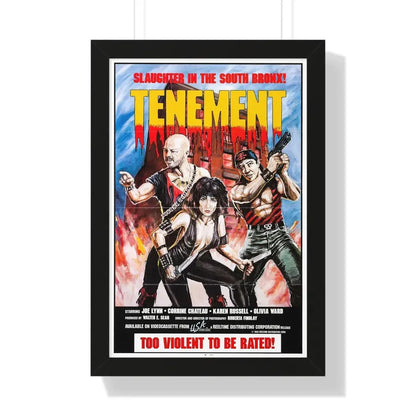 TENEMENT (GAME OF SURVIVAL) 1985 - Framed Movie Poster 16″ x 24″ Black - The Sticker Space