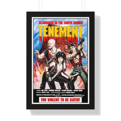 TENEMENT (GAME OF SURVIVAL) 1985 - Framed Movie Poster-16″ x 24″-The Sticker Space