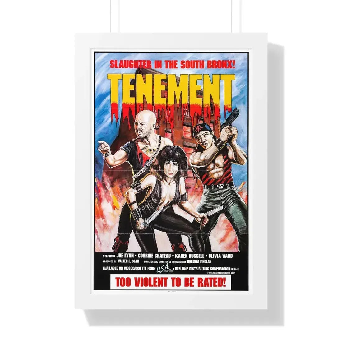 TENEMENT (GAME OF SURVIVAL) 1985 - Framed Movie Poster 16″ x 24″ White - The Sticker Space