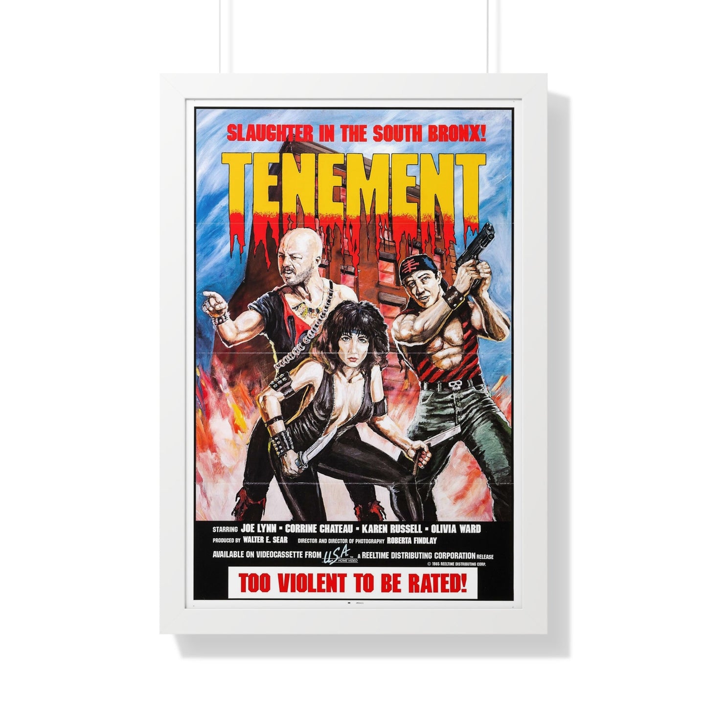 TENEMENT (GAME OF SURVIVAL) 1985 - Framed Movie Poster-20" x 30"-The Sticker Space