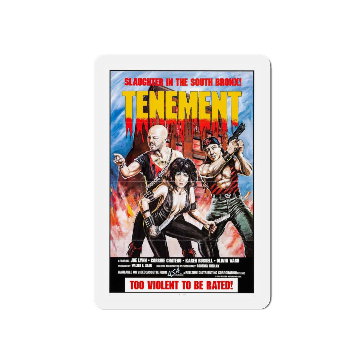 TENEMENT (GAME OF SURVIVAL) 1985 Movie Poster - Refrigerator Magnet-3" x 3"-The Sticker Space