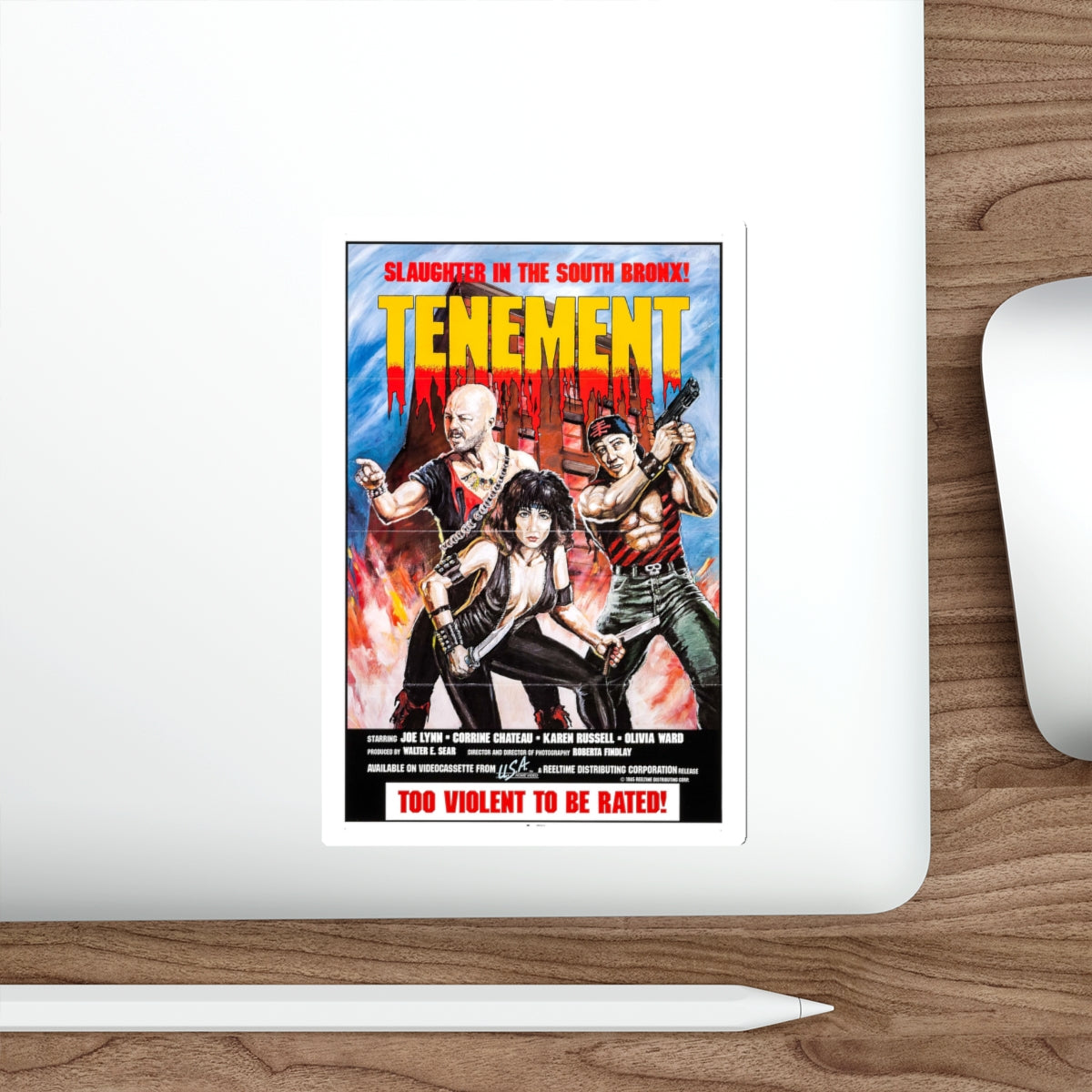 TENEMENT (GAME OF SURVIVAL) 1985 Movie Poster STICKER Vinyl Die-Cut Decal-The Sticker Space