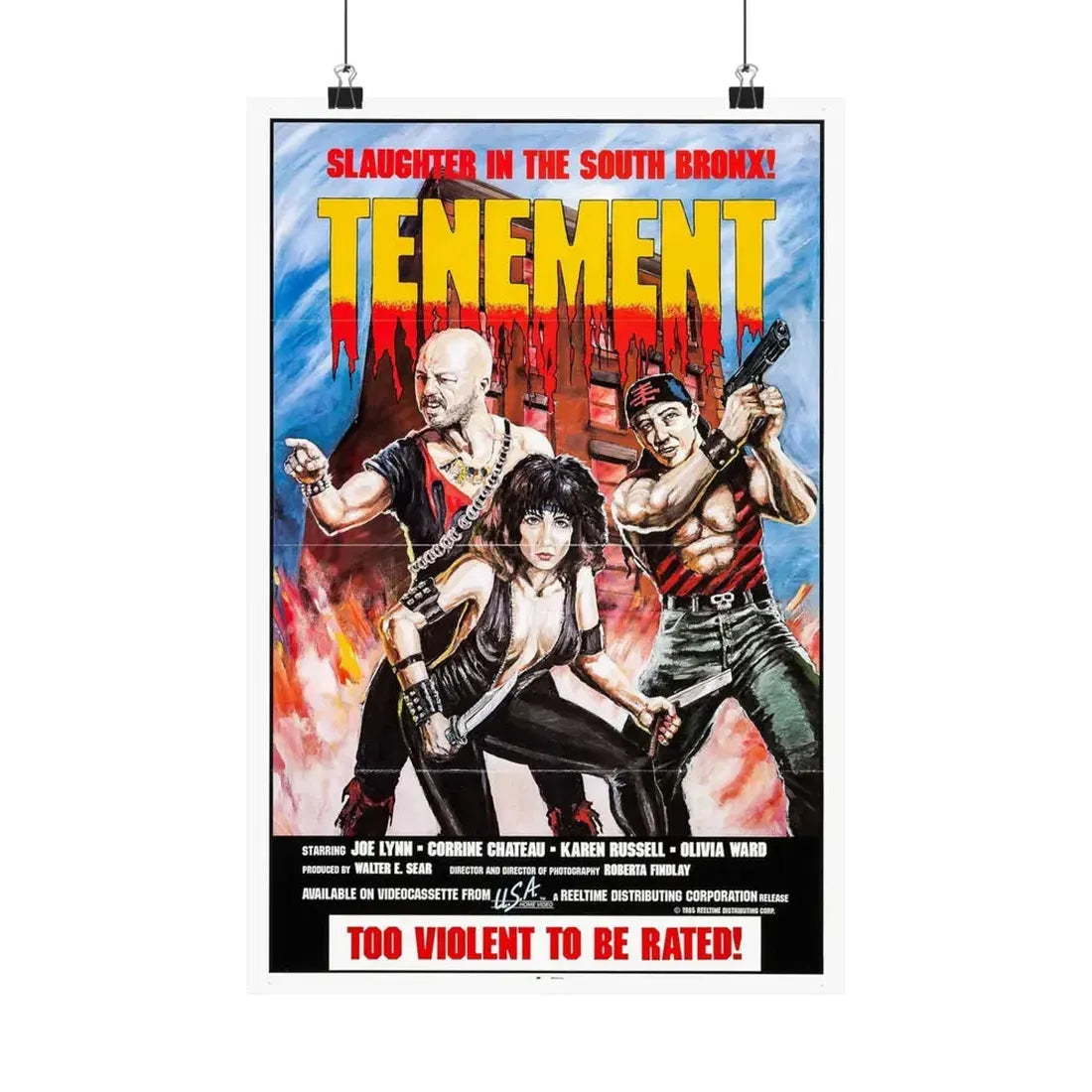 TENEMENT (GAME OF SURVIVAL) 1985 - Paper Movie Poster 12″ x 18″ Matte - The Sticker Space