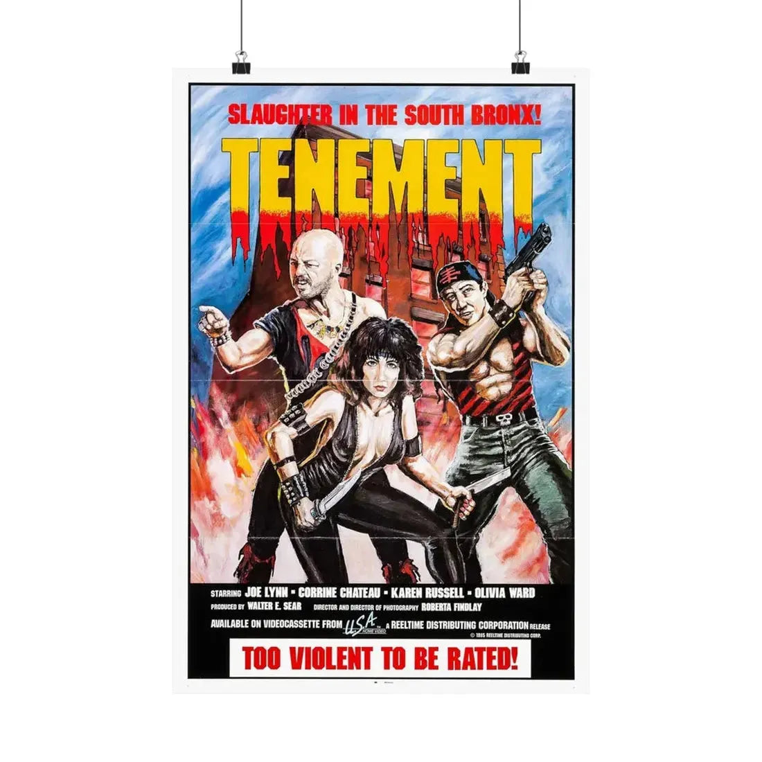 TENEMENT (GAME OF SURVIVAL) 1985 - Paper Movie Poster 16″ x 24″ Matte - The Sticker Space