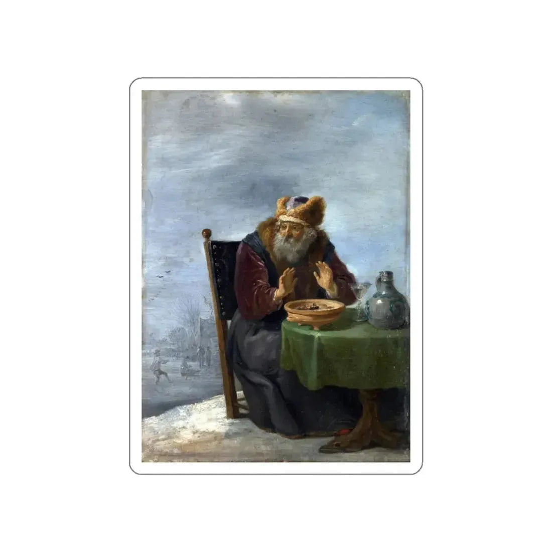 TENIERS, David the Younger - Winter (Artwork) STICKER Vinyl Die-Cut Decal White Die-Cut 3 Inch - The Sticker Space