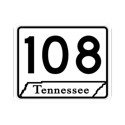 Tennessee 108 (Tennessee) (Road Sign) STICKER Vinyl Kiss-Cut Decal 2 Inch White - The Sticker Space