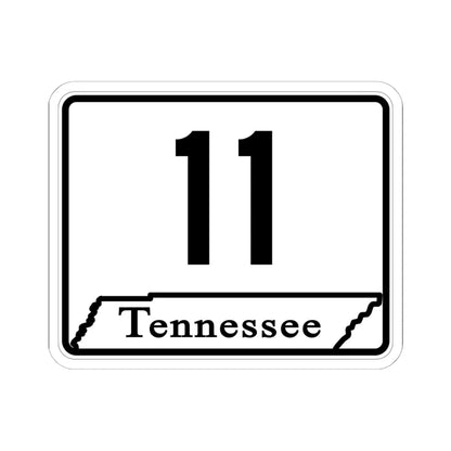 Tennessee 11 (Tennessee) (Road Sign) STICKER Vinyl Kiss-Cut Decal 6 Inch White - The Sticker Space