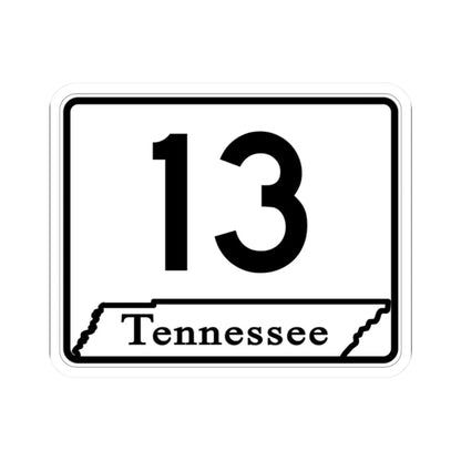 Tennessee 13 (Tennessee) (Road Sign) STICKER Vinyl Kiss-Cut Decal 2 Inch White - The Sticker Space