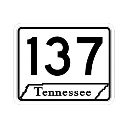 Tennessee 137 (Tennessee) (Road Sign) STICKER Vinyl Kiss-Cut Decal 6 Inch White - The Sticker Space