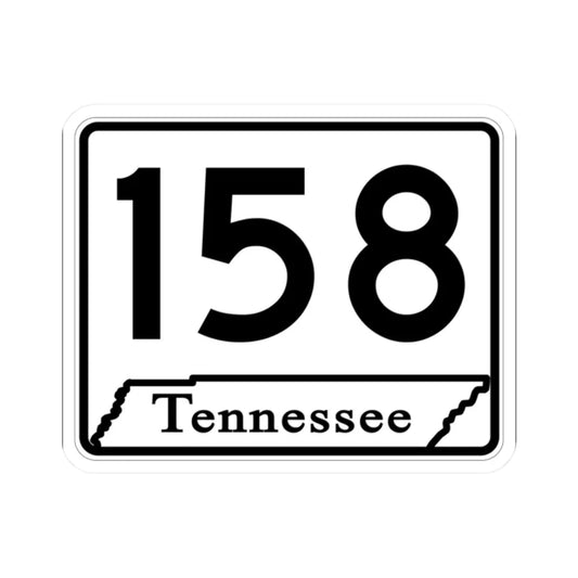 Tennessee 158 (Tennessee) (Road Sign) STICKER Vinyl Kiss-Cut Decal 2 Inch White - The Sticker Space
