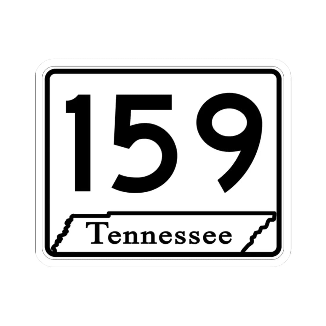 Tennessee 159 (Tennessee) (Road Sign) STICKER Vinyl Kiss-Cut Decal 2 Inch White - The Sticker Space