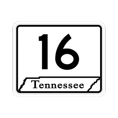 Tennessee 16 (Tennessee) (Road Sign) STICKER Vinyl Kiss-Cut Decal 4 Inch White - The Sticker Space