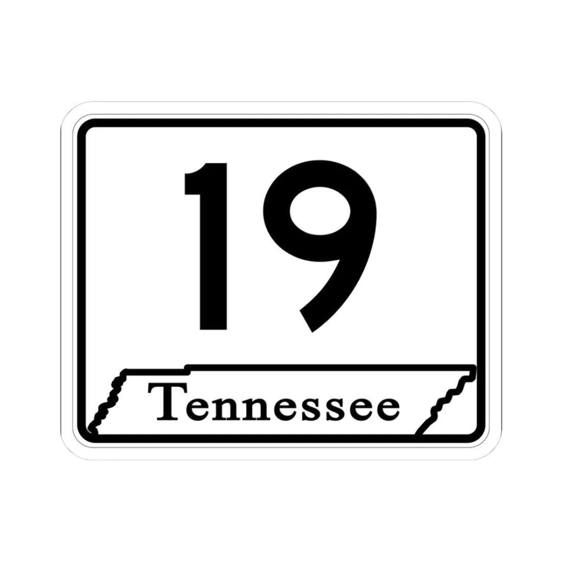 Tennessee 19 (Tennessee) (Road Sign) STICKER Vinyl Kiss-Cut Decal 3 Inch White - The Sticker Space
